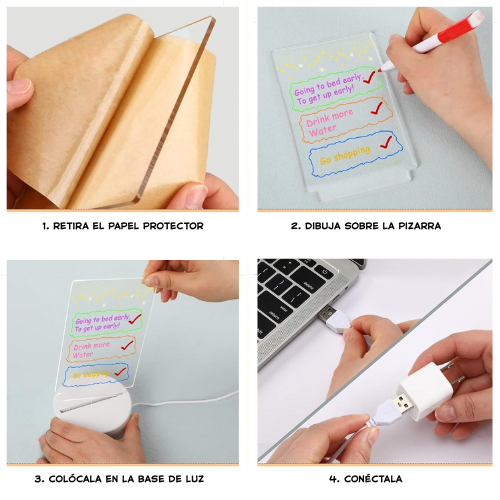 Lámpara de Noche Pizarra LED de luz suave